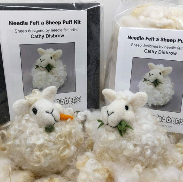 Sheep Puff Needle Felting Kit Woolly Doodles Fibrecraft