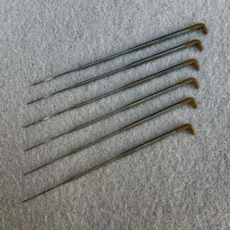 A set of six 40 gauge spiral felting needles.