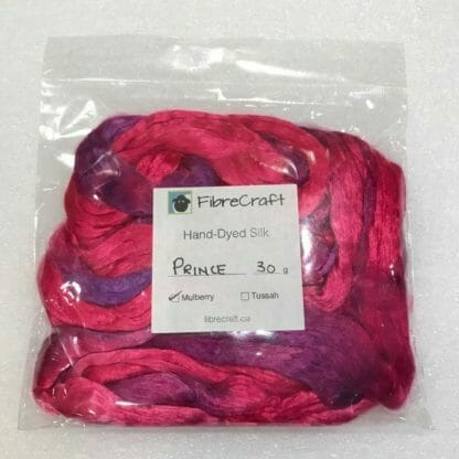 Mulberry silk roving in package.