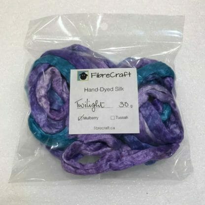 Mulberry silk fibres in package.