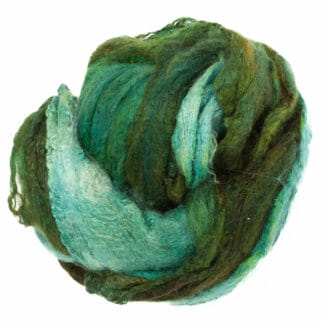 Hand-Dyed Silk Hankies for Wet Felting Projects - Colour Pack - Greens - Product Photo