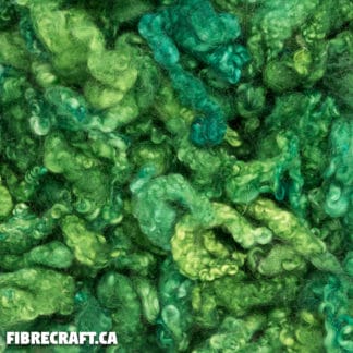 Border Leicester wool locks hand-dyed emerald - curly lustrous fibre for felting spinning