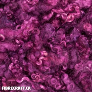 English Leicester wool locks hand-dyed royal plum - curly lustrous fibre for felting spinning