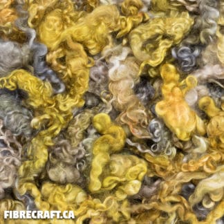 Teeswater wool locks hand-dyed tarnished gold - curly lustrous fibre for felting spinning