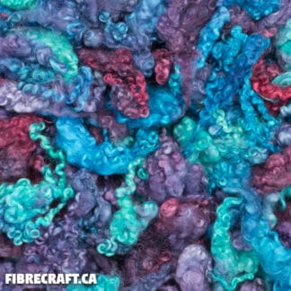 Border Leicester wool locks hand-dyed Aurora Borealis - curly lustrous fibre for felting spinning